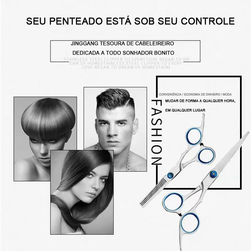 Tesoura de aço inoxidável de desbaste corte de cabelo