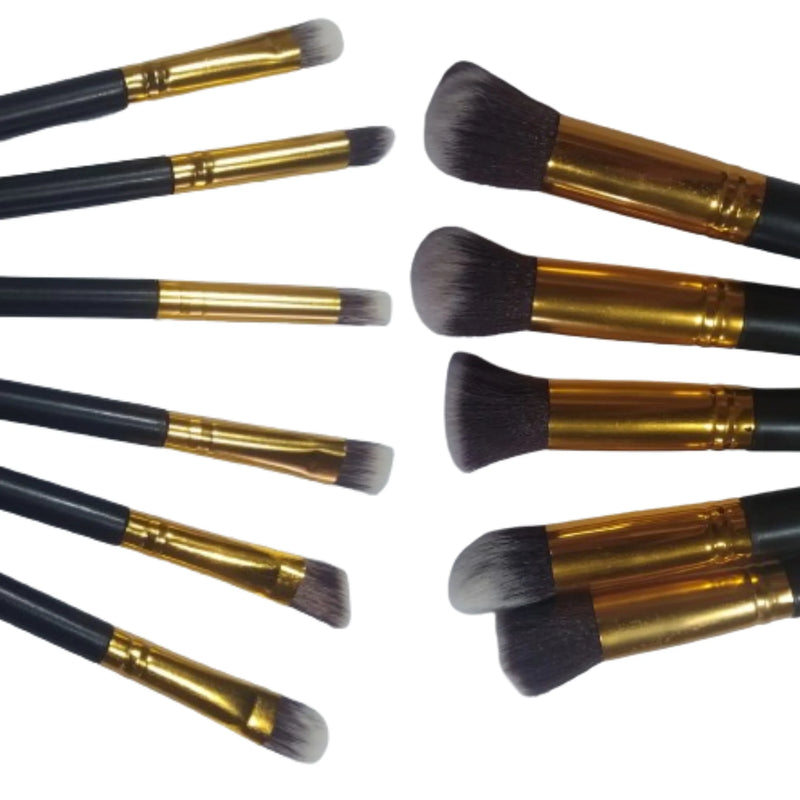 Kit de pincéis de maquiagem Kabuki Contour - 10 peças